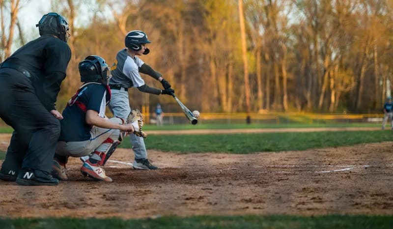 Baseball player batting